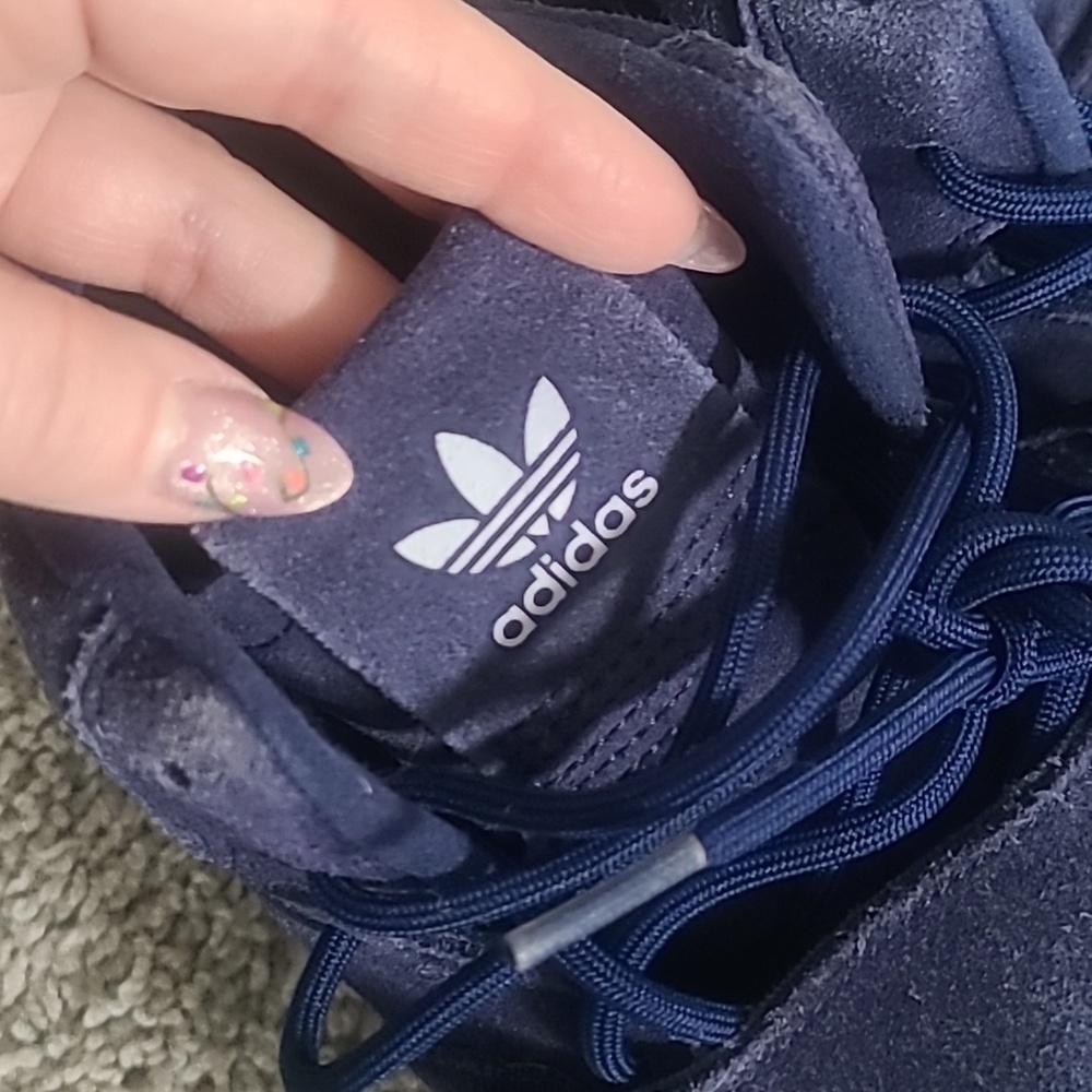 EUC Adidas Tubulae Invader Strap Suede Sneaker Dark Blue Men 10.5 - Picture 8 of 11